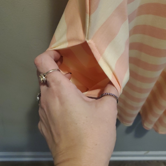 LuLaRoe Peach and Cream Striped Top - Picture 3 of 4